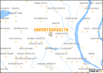 map of Harmatospuszta