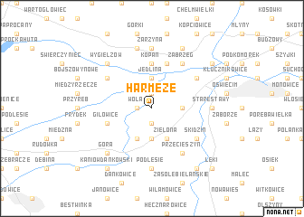 map of Harmęże