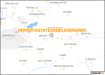 map of Harmony Estates Mobile Home Park