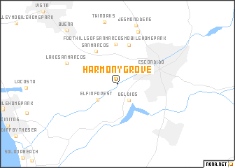 map of Harmony Grove