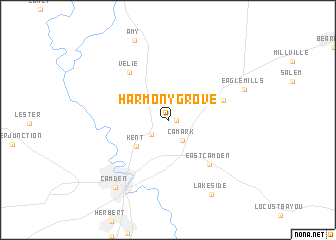 map of Harmony Grove