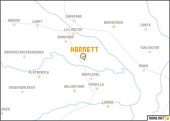 map of Harnett