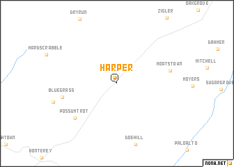 map of Harper