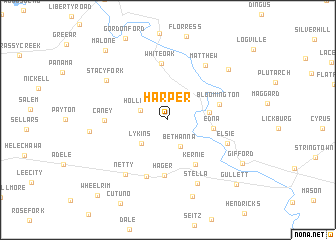 map of Harper