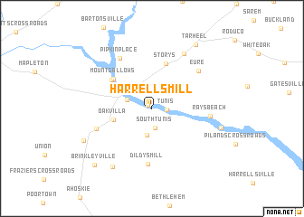 map of Harrells Mill