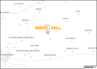 map of Harrells Mill