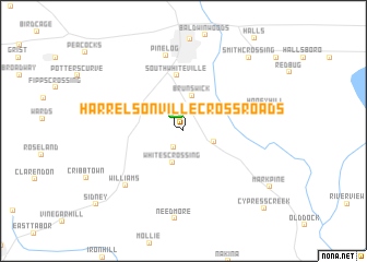 map of Harrelsonville Crossroads