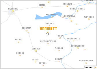 map of Harriett