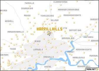 map of Harrill Hills