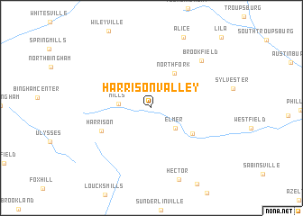 map of Harrison Valley