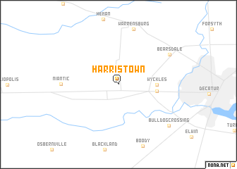 map of Harristown