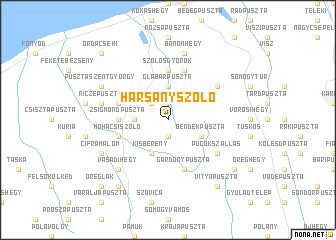 map of Harsányszőlő