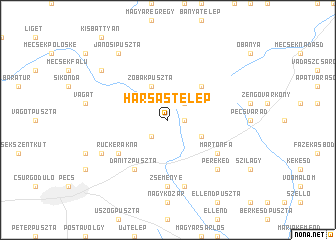 map of Hársastelep