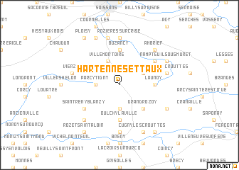 map of Hartennes-et-Taux
