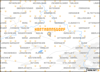 map of Hartmannsdorf