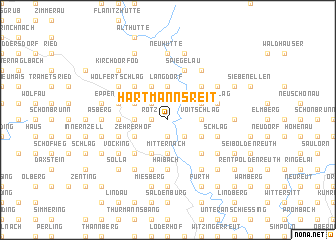 map of Hartmannsreit