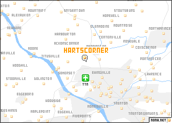 map of Harts Corner