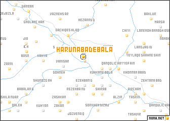 map of Hārūnābād-e Bālā