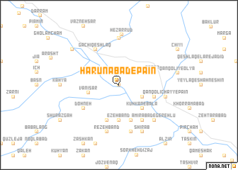 map of Hārūnābād-e Pā\