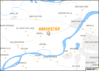 map of Harvester