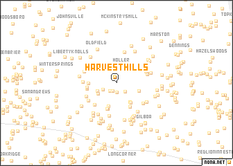 map of Harvest Hills