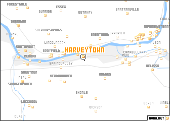 map of Harveytown