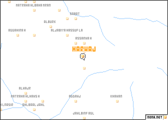 map of Ḩarwaj