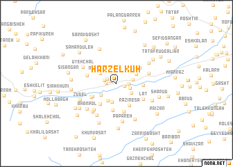 map of Harzel Kūh