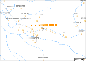 map of Ḩasanābād-e Bālā