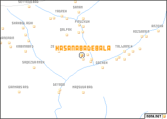 map of Ḩasanābād-e Bālā