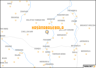 map of Ḩasanābād-e Bālā