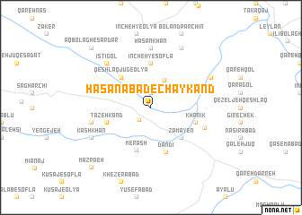 map of Ḩasanābād-e Chaykand