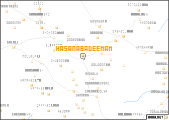 map of Ḩasanābād-e Emām