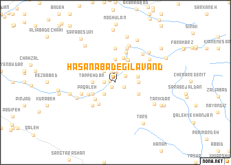 map of Ḩasanābād-e Gīlāvand