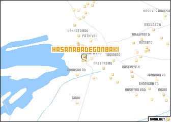 map of Ḩasanābād-e Gonbakī
