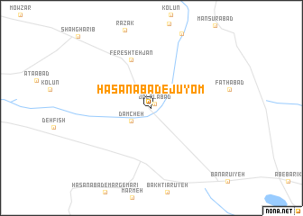 map of Ḩasanābād-e Jūyom