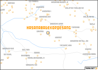 map of Ḩasanābād-e Korq-e Sang