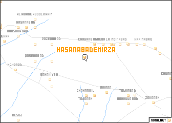 map of Ḩasanābād-e Mīrzā