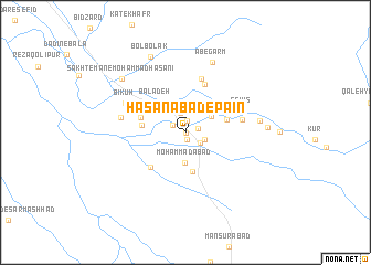 map of Ḩasanābād-e Pā\