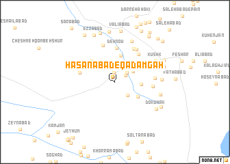 map of Ḩasanābād-e Qadamgāh