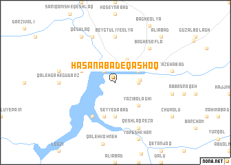 map of Ḩasanābād-e Qāshoq