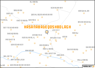 map of Ḩasanābād-e Qoshbolāgh