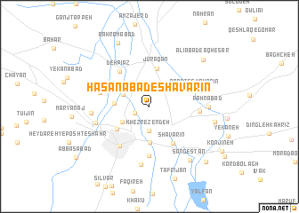 map of Ḩasanābād-e Shavarīn