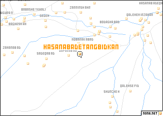 map of Ḩasanābād-e Tang Bīdkān