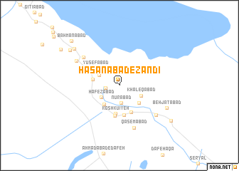map of Ḩasanābād-e Zandī