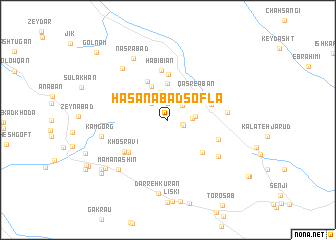 map of Ḩasanābād Soflá