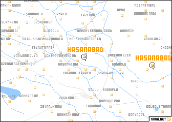 map of Ḩasanābād