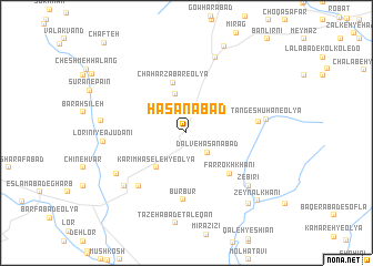 map of Ḩasanābād