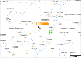 map of Ḩasanābād