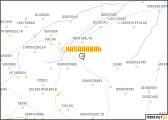 map of Ḩasanābād